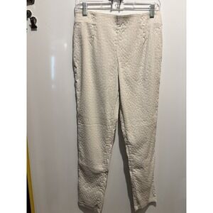 Calvin Klein Beige And Cream Checked Ankle Pants Women's Size10